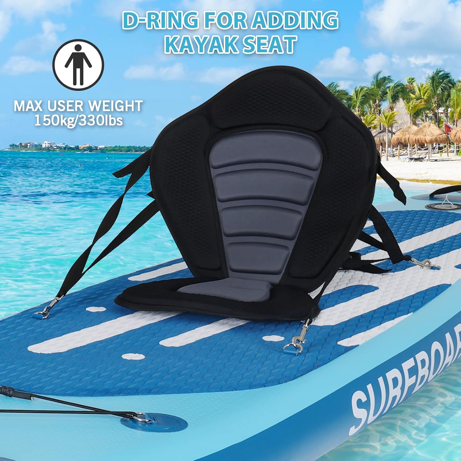 etezen - Paddle gonflable adulte - 320/335cm - 2 places, siège kayak, pagaie alu, support caméra, jusqu'à 150kg