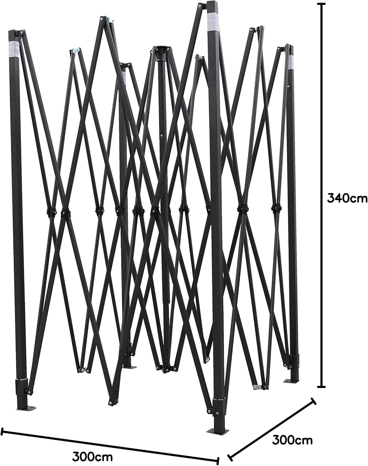 etezen - Tonnelle pliante série standard - 3x3m - robuste, étanche, accessoires inclus