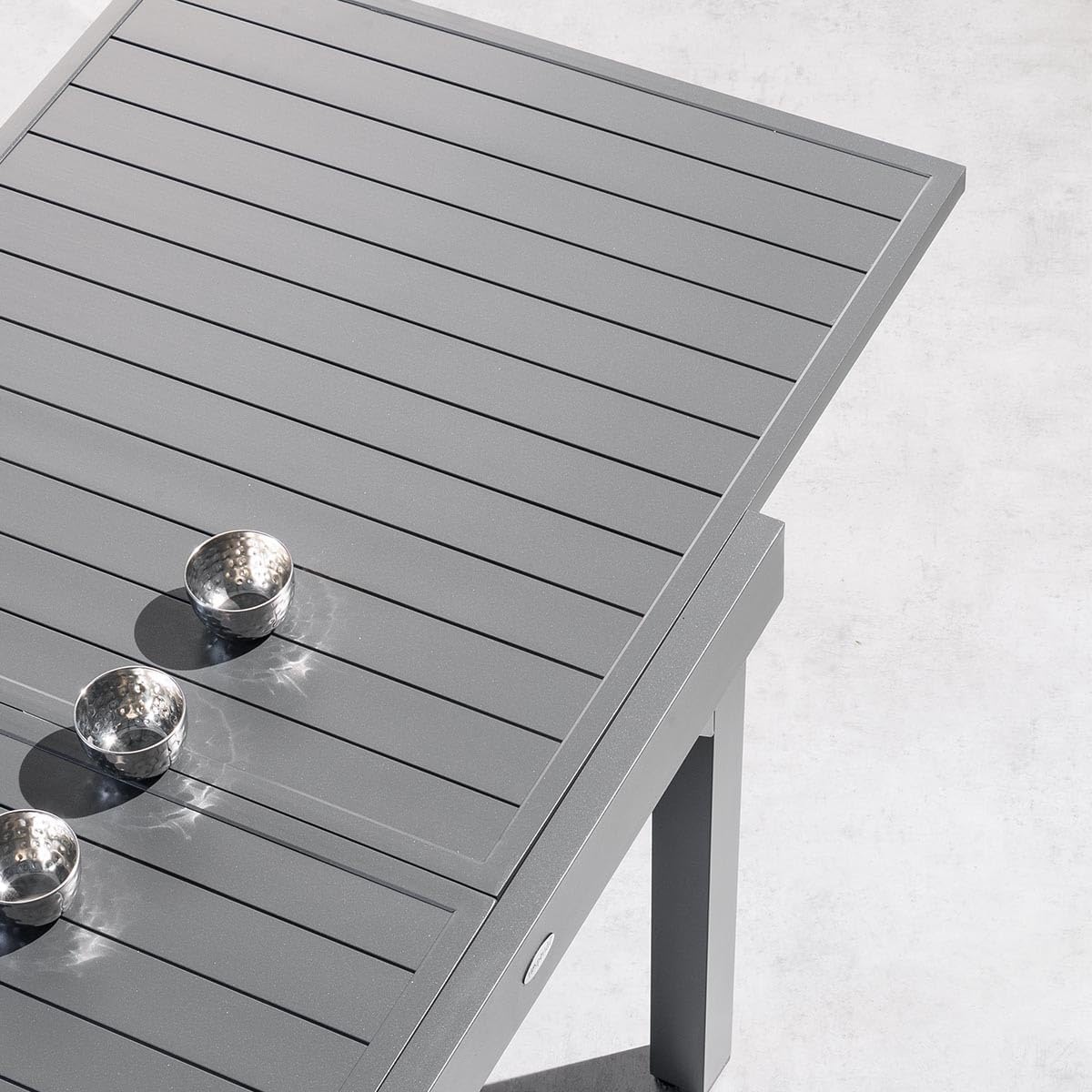 etezen - Piazza extensible - 180/240x90 cm - alu gris, 8 places
