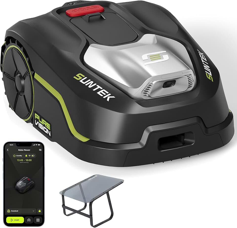 etezen - Robot Tondeuse IA Vision, 250m², IPX5, Pente 35%, Garage