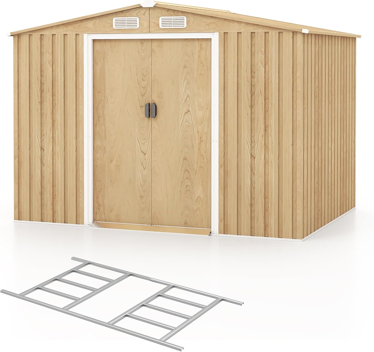 etezen - Abri de jardin acier 259x196x184cm porte coulissante 5m²