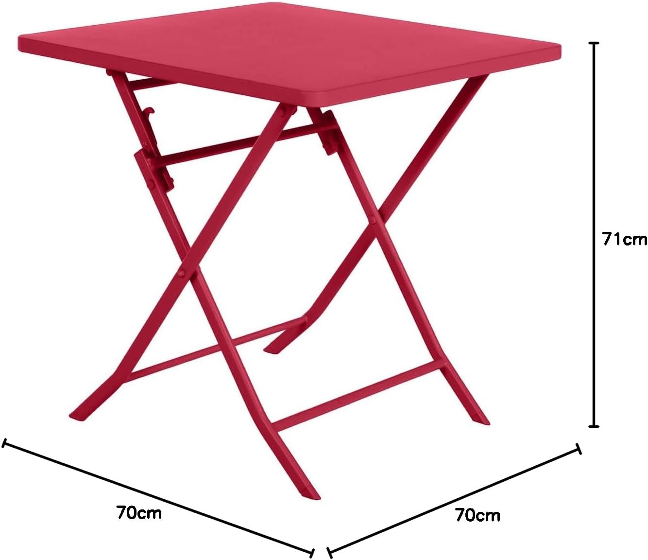 etezen - Greensboro - 2 places 70x70 cm - table de jardin pliante acier renforcé