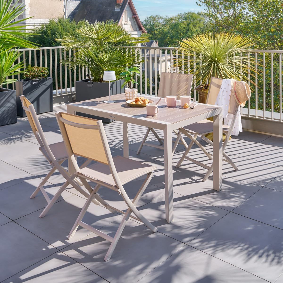 etezen - Evasion 4 places - aluminium effet bois lin et argile