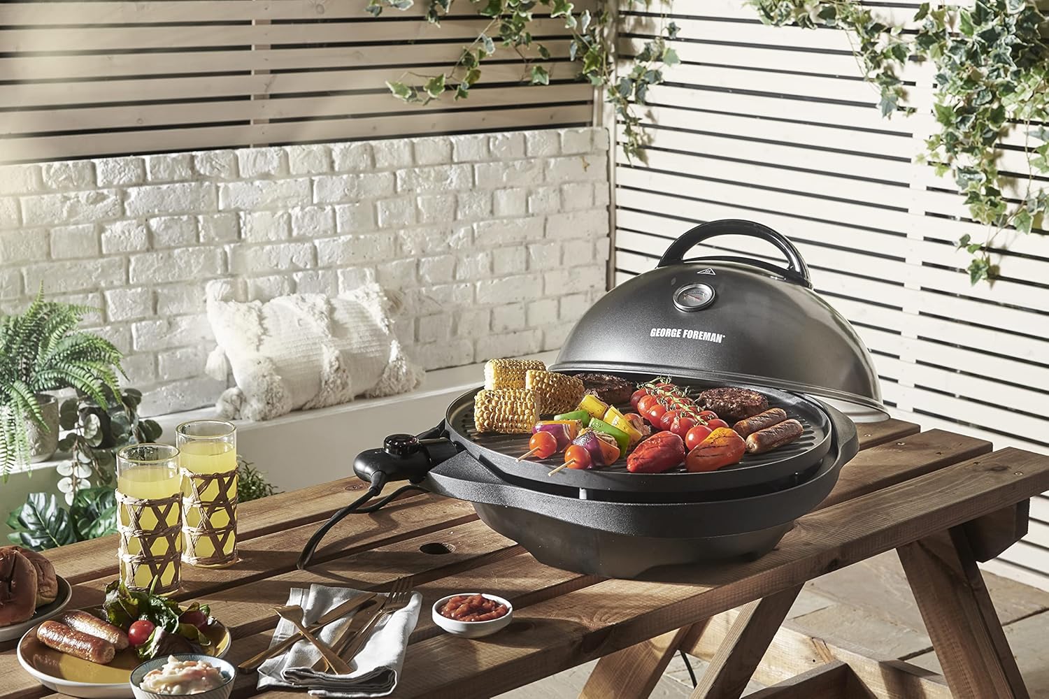 etezen - Barbecue 2 en 1 - 44,5cm - Électrique, grill avec bac à graisse, 2400W, 22460-56