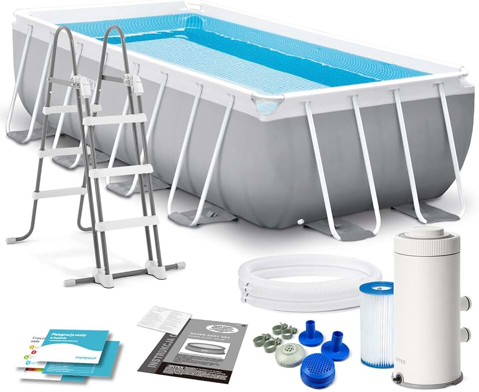 etezen 4M X 2M X 1M Prism Frame Rectangular Pool Set