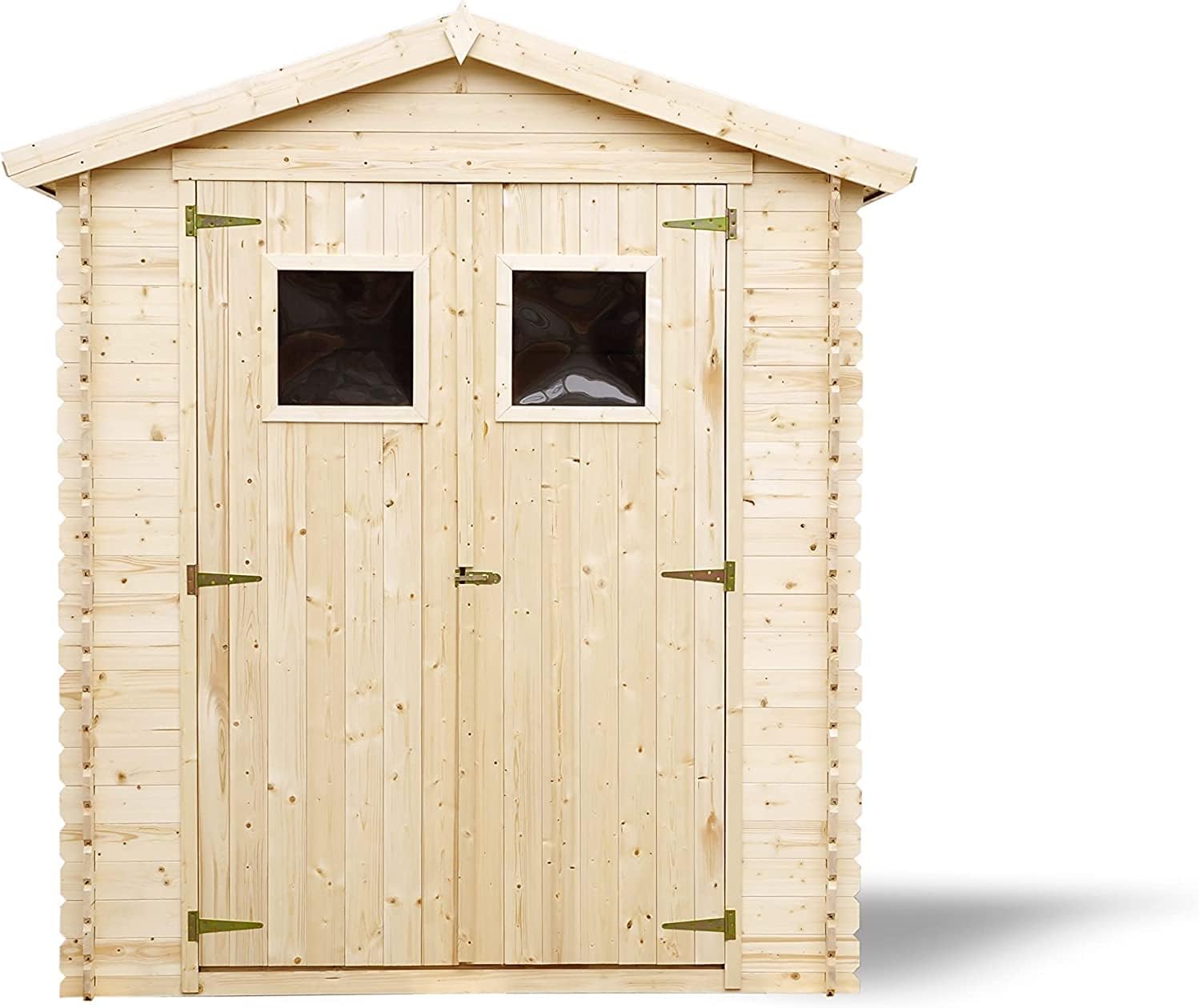 Abri de Jardin en Bois avec Sol TRAITÉ - Stockage extérieur I196xL136xH218 cm/ 1.98 m2 Petit abri à Outils, Local à vélos - Toit imperméable, fenêtres - etezen M367