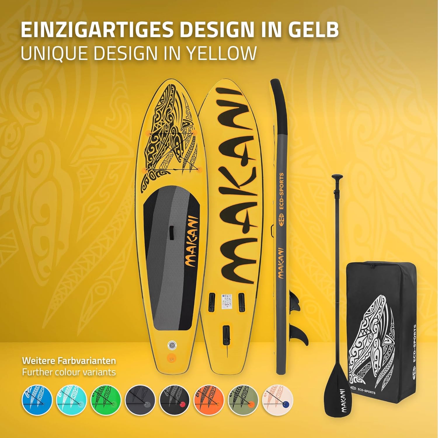etezen - stand up paddle série gonflable - 305/308/320/380 cm - PVC, 120/150 kg, 10/15 cm épaisseur