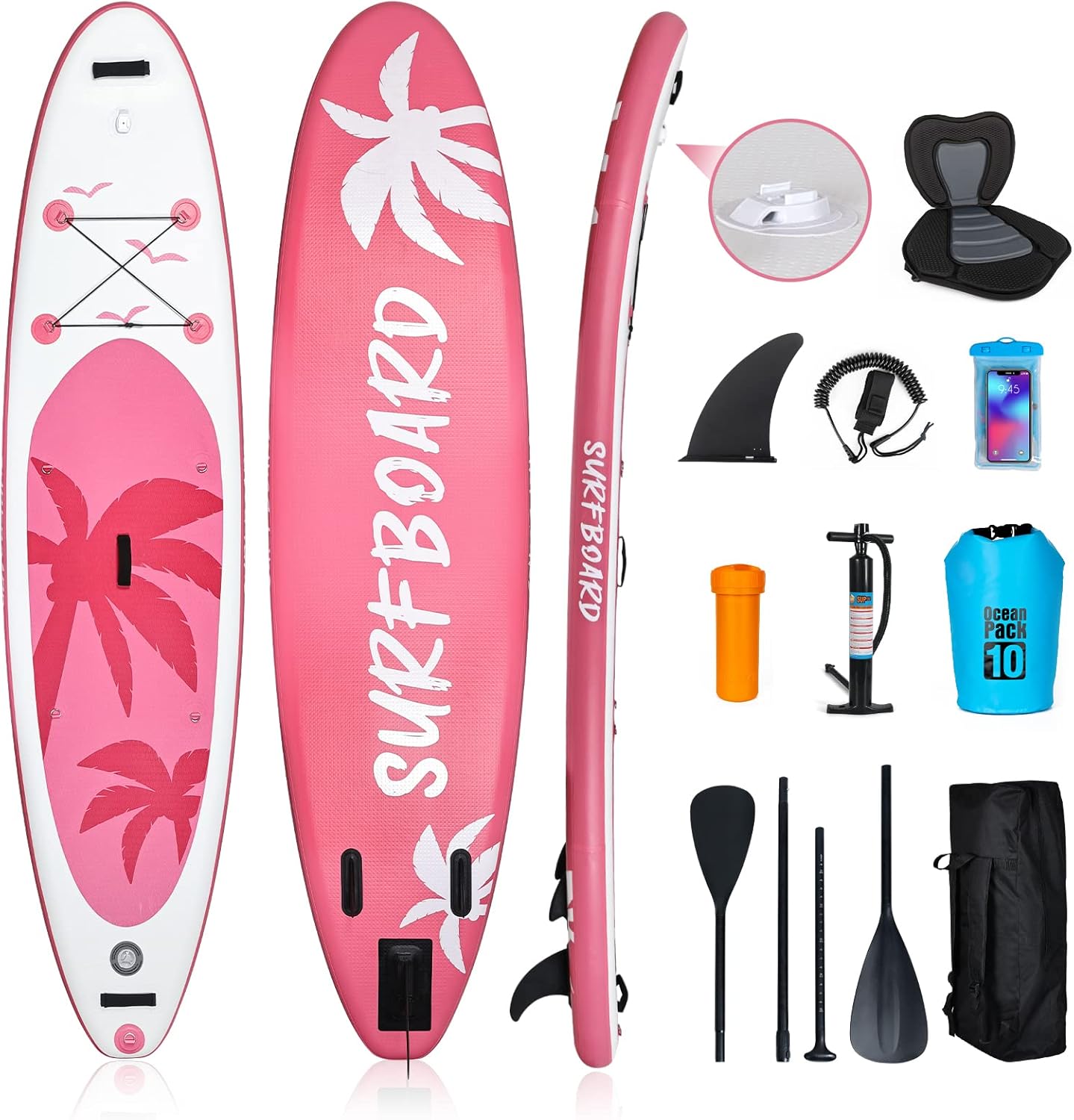 etezen - Paddle gonflable adulte - 320/335cm - 2 places, siège kayak, pagaie alu, support caméra, pompe, 150kg
