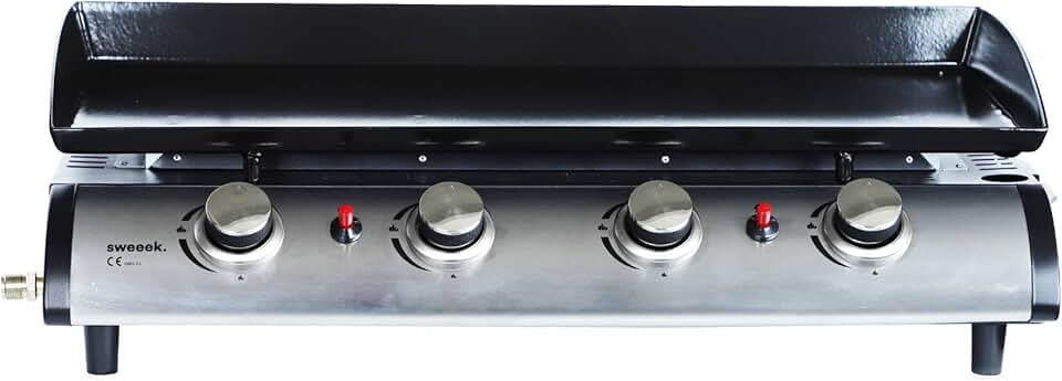 etezen - Porthos 4 - 4 feux gaz, plaque émaillée inox, 10 kW