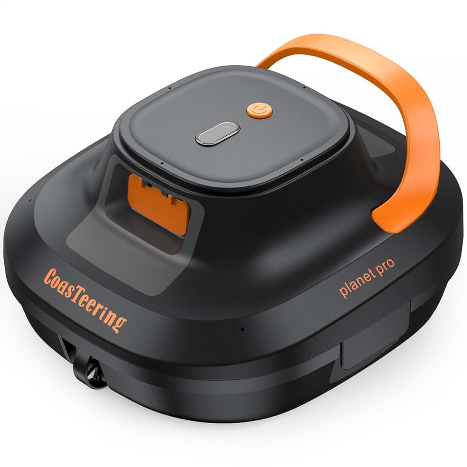 (Upgrade 2026) etezen Robot Piscine sans Fil, 200 Min Autonomie, 5200mAh, Aspiration 140 L/Min, Compatible Eau Salée & Douce, 2 Moteurs Brushless, Nettoyeur Automatique pour Piscines 120 m²