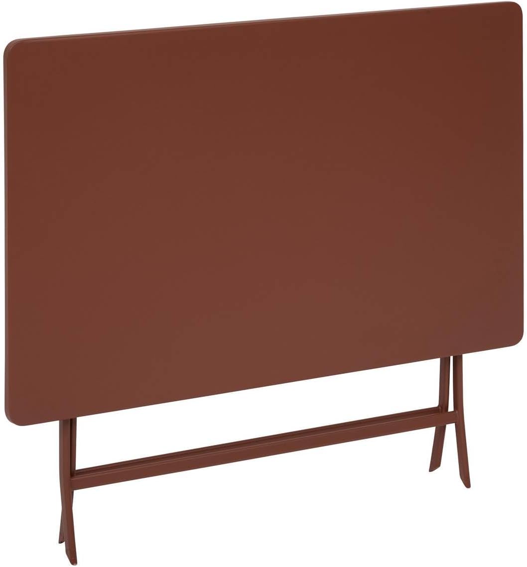 etezen - Greensboro - 110x70 cm - table pliante 4 places acier acajou
