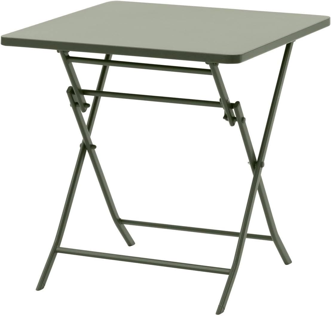 etezen - Greensboro carrée 2 places - acier vert antirouille - table pliante jardin