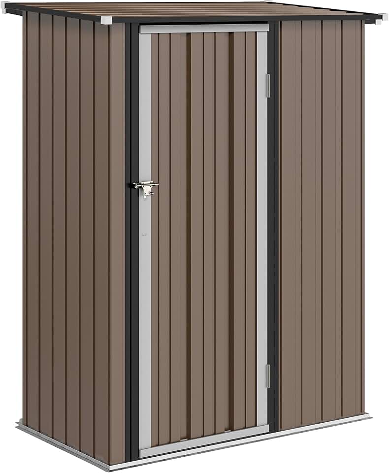 etezen - abri de jardin acier galvanisé 142x86x189cm - porte verrouillable 1m²