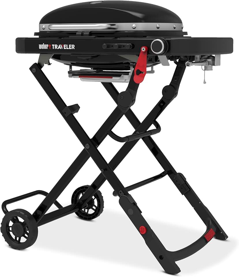 etezen - Traveler Compact - 52x36 cm - barbecue gaz pliable portable, 1 brûleur, thermomètre intégré