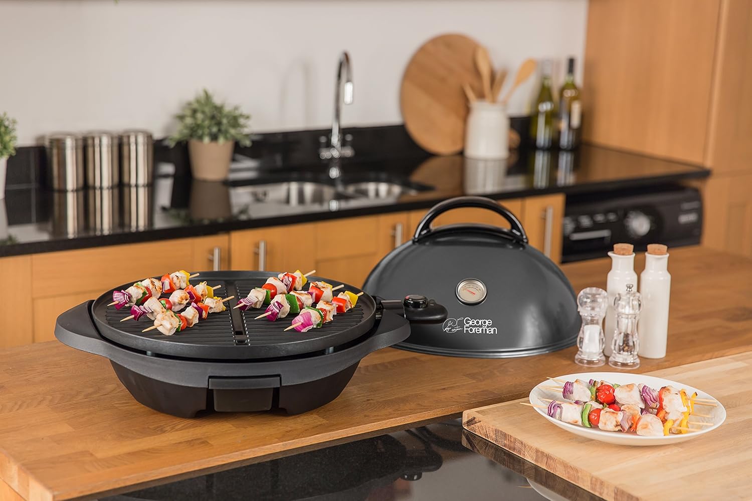 etezen - Barbecue 2 en 1 - 44,5cm - Électrique, grill avec bac à graisse, 2400W, 22460-56