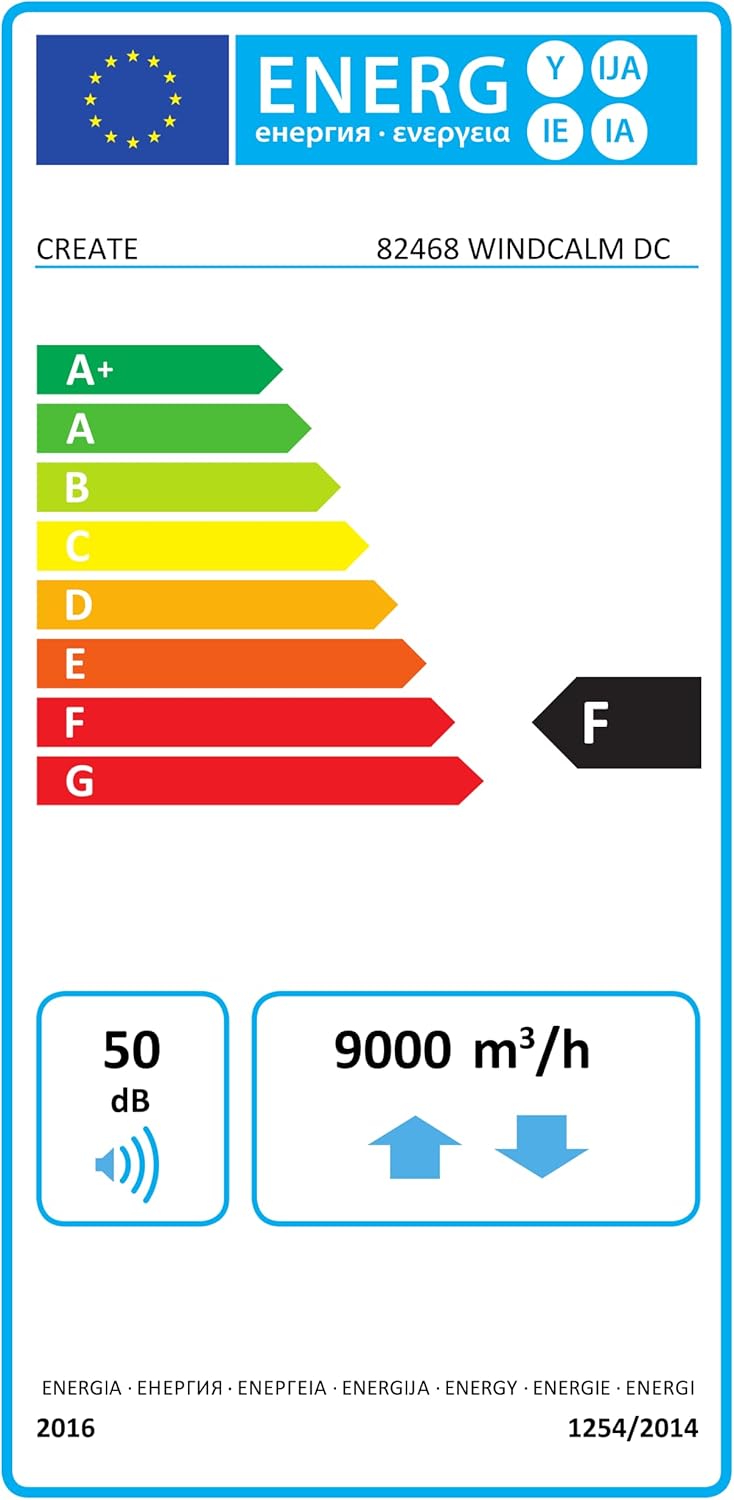 CREATE - Windcalm M - Ø132cm - Ventilateur plafond LED, télécommande, 6 vitesses, été-hiver, blanc bois clair - WINDCALM