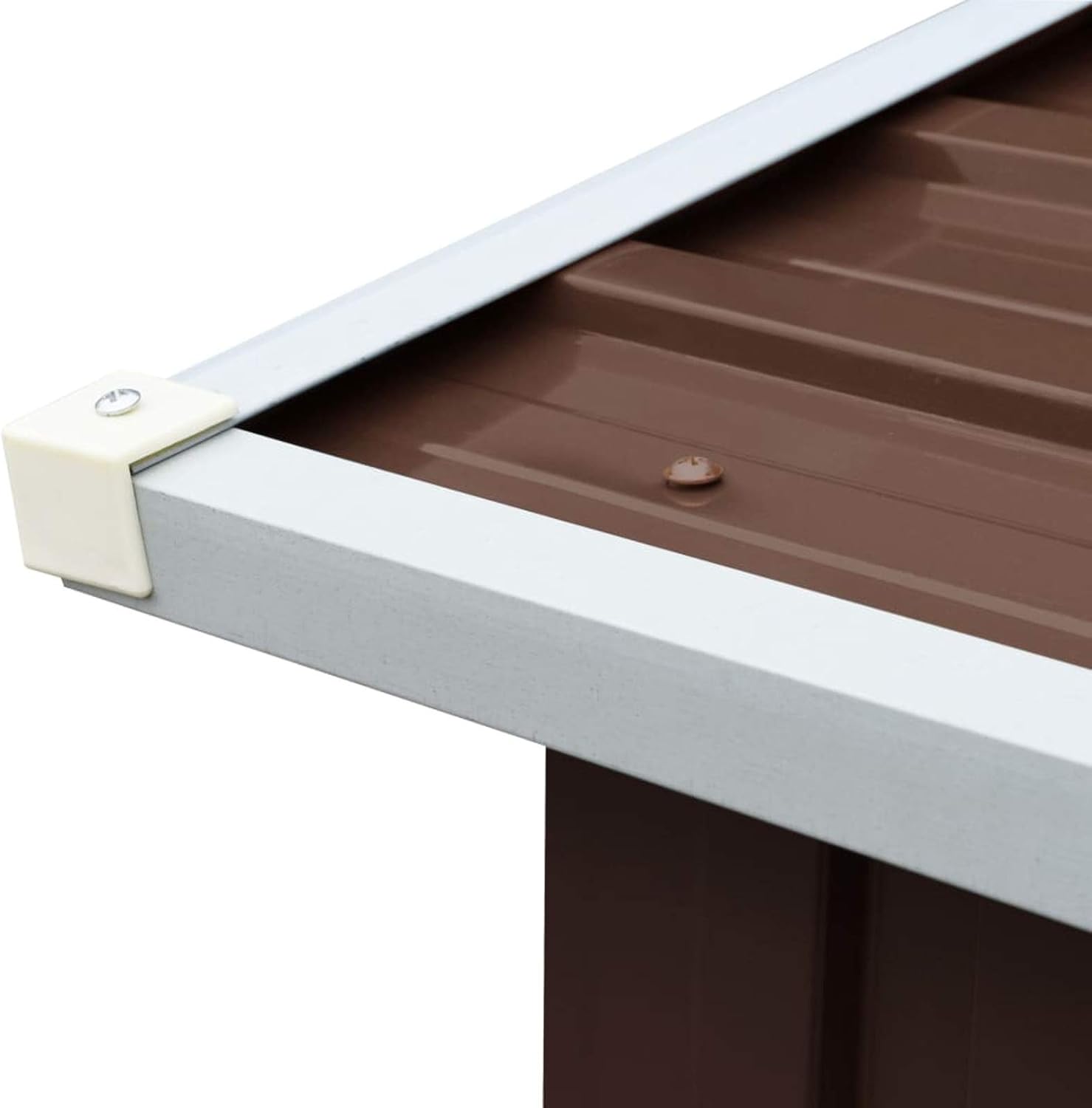 GuyAna Abri de Stockage de Bois Acier galvanisé 330x92x153 cm Marron Abris De Jardin,Abri De Stockage pour Jardin,Abri D'Outils De Jardin