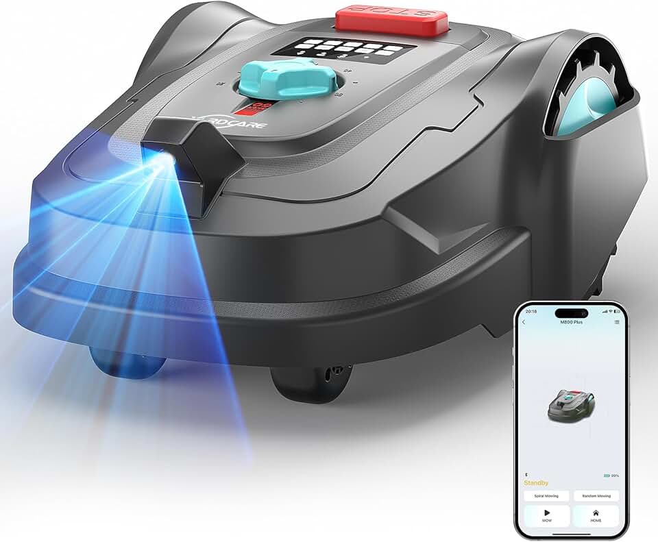 etezen - M800Plus - 800 m² - Robot tondeuse GPS IA, coupe U, détection obstacles