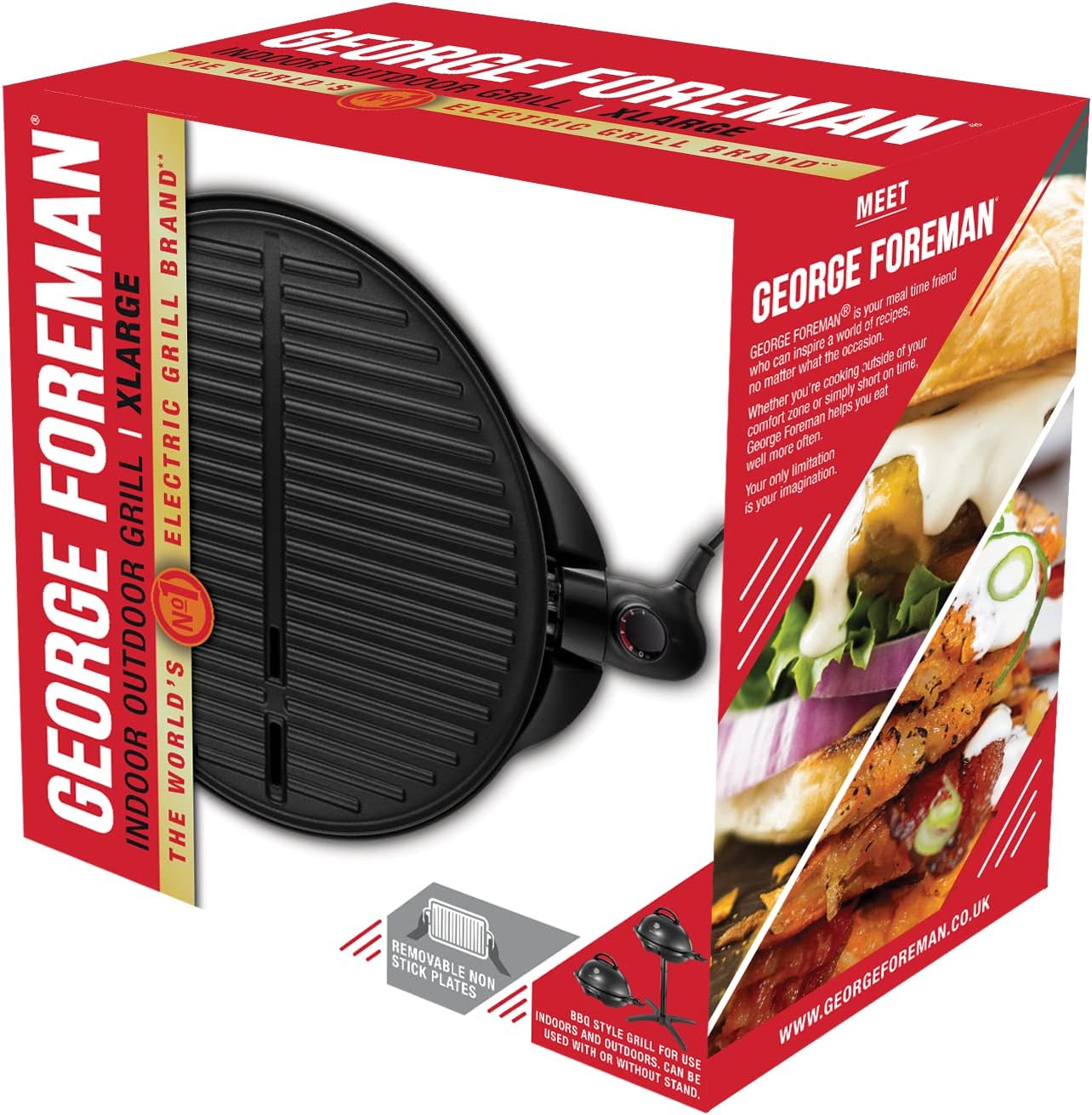 etezen - Barbecue 2 en 1 - 44,5cm - Électrique, grill avec bac à graisse, 2400W, 22460-56