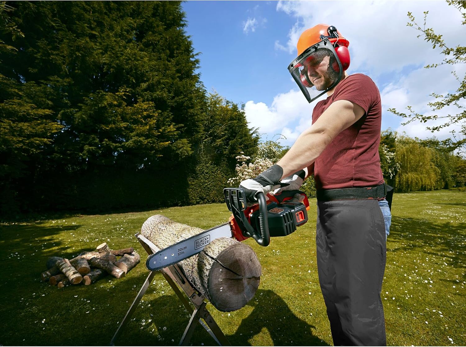 etezen - Tronçonneuse 36V 30cm, batterie 2Ah, lubrification auto, tendeur sans outil - GKC3630L20-QW
