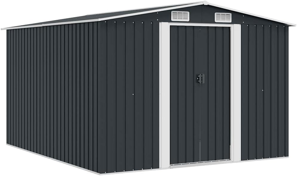 etezen - Abri de jardin métal 257x298x178cm anthracite, cabane à outils