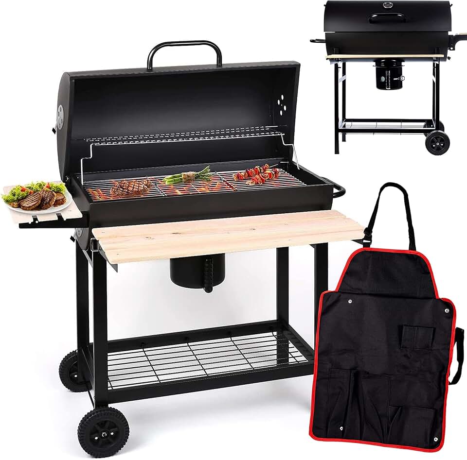 etezen - BigBend série - barbecue rond jardin, charbon, étagères, GM2020