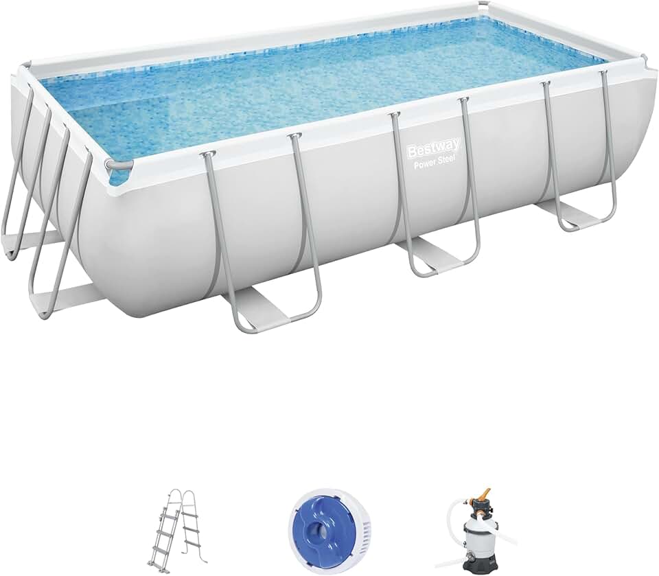 etezen - Power Steel piscine 404x201x100 cm, filtre à sable, échelle