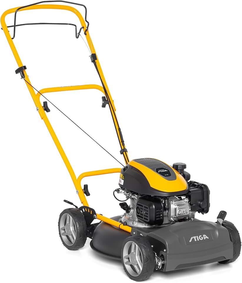 etezen Multiclip 47 S Tondeuse à Essence, Tondeuse à Gazon broyeuse automotrice avec Moteur 123 CC, Plateau de Coupe 45 cm, 5 tondeuses Thermiques, Guidon Ergonomique Rabattable.