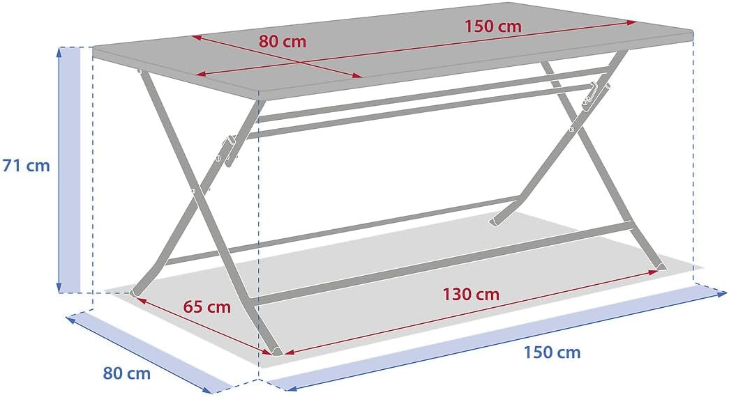 etezen - Greensboro - 150x90 cm - Table pliante acier renforcé 6 places, gris graphite