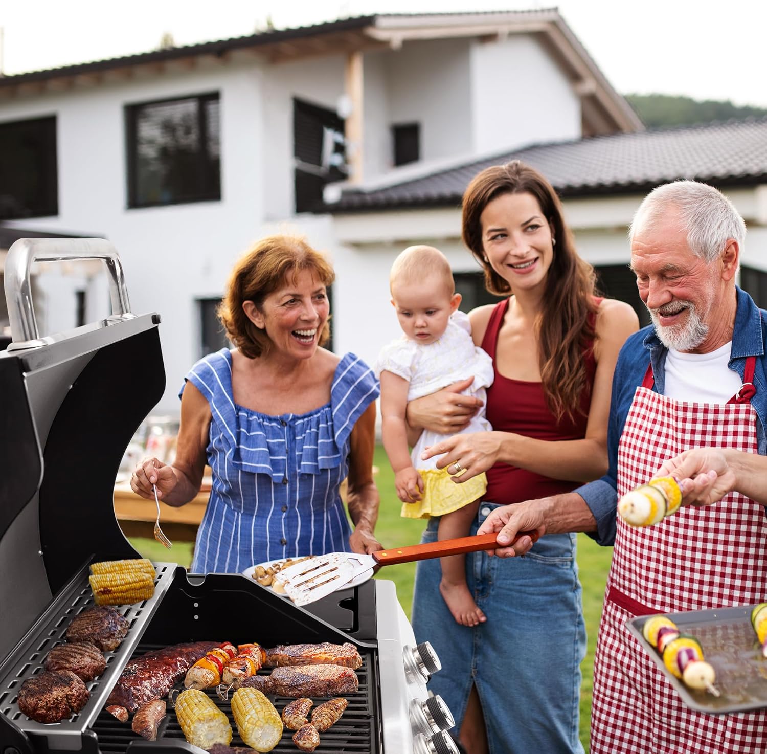 etezen – Barbecue Série 4+1 – 14,5kW, inox, tablettes, 2 portes