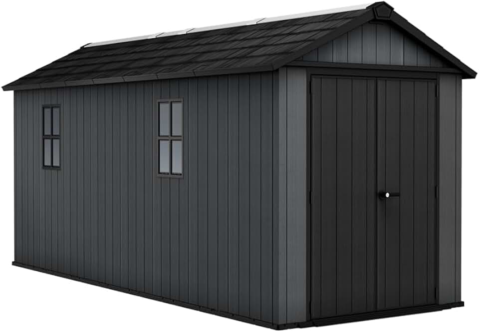 etezen - Newton 7517 - 539x230x246 cm - abri jardin plastique bois, fenêtres, verrouillable