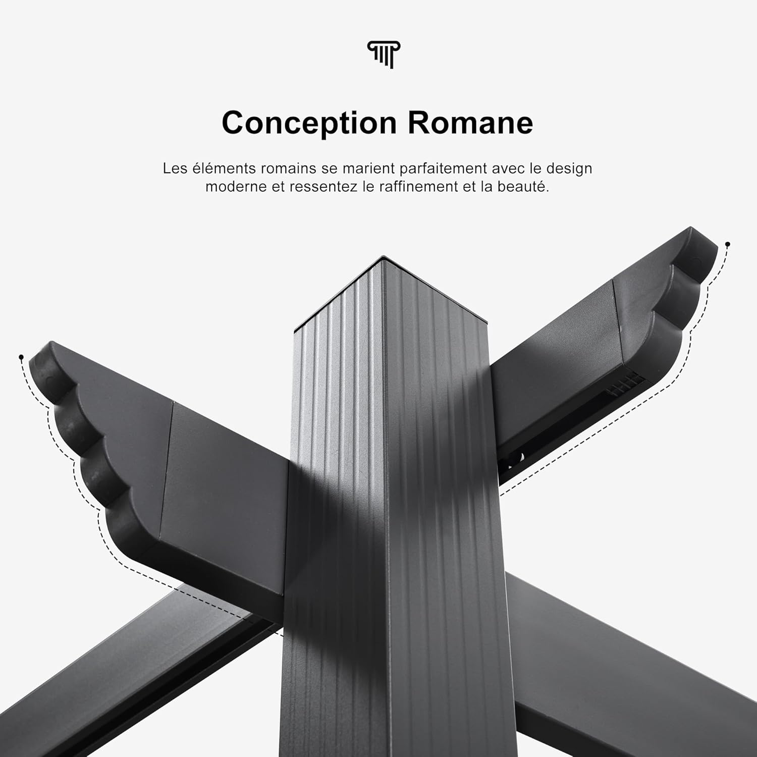etezen - pergola aluminium - 4,8x3,5m - LED, toit rétractable, tissu mass teinté, structure résistante