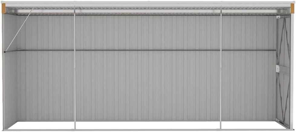etezen Abri de Jardin Mural Marron 118 x 382 x 178 cm Acier galvanisé,Structures extérieures, Cabanes & abris de Jardin,316232