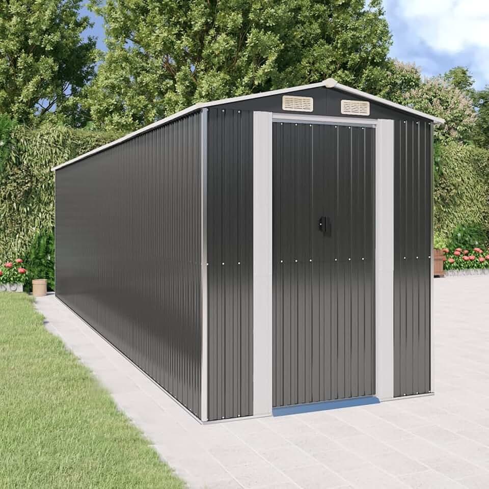 etezen Abri de jardin, abris pour parcelles, abris de jardin, abri de jardin extérieur, maisons préfabriquées, acier galvanisé anthracite 192 x 689 x 223 cm
