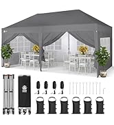 etezen Tonnelle Pliante 3x6 Imperméable, Barnum Pliant de Jardin Exterieur, Pop-Up Gazebo a...