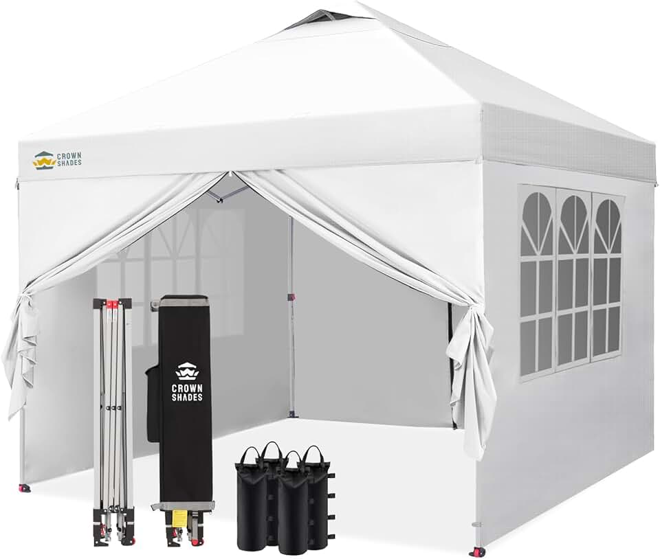 etezen - Tonnelle Pliante - 3x3m - Imperméable, UPF 50+, 4 parois, sacs, blanc