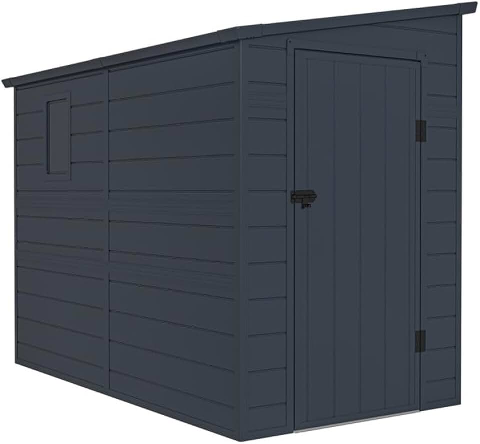etezen - Abri adossé en résine 3,55m², fenêtre, aération, kit, acier