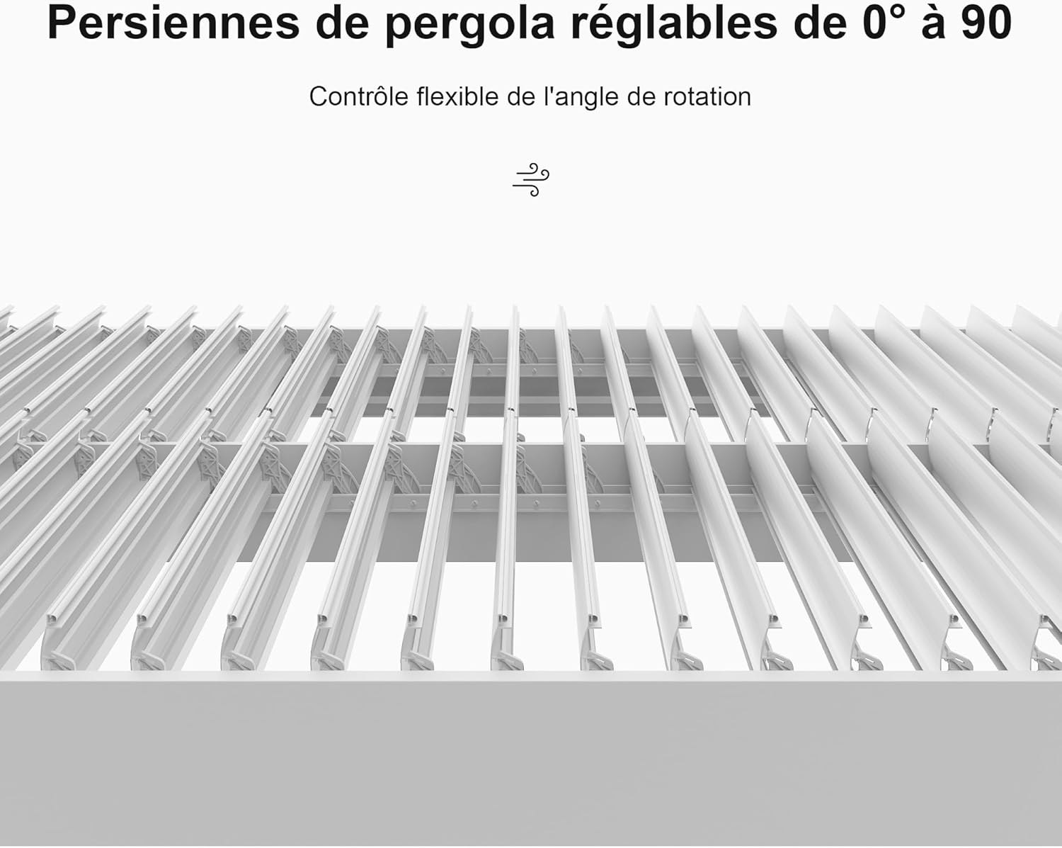 etezen - pergola bioclimatique - 4,6x3,3 m - alu, lames orientables, éclairage intégré