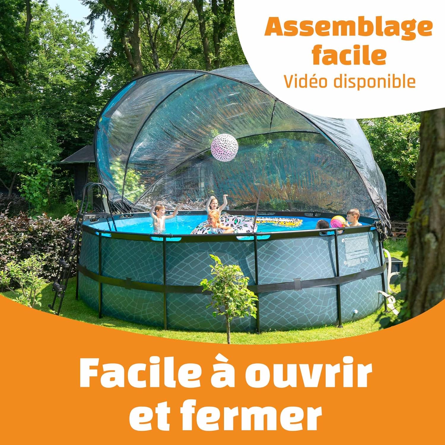 etezen - Dôme Piscine Universel ø 427 cm Transparent pliable - 427CM