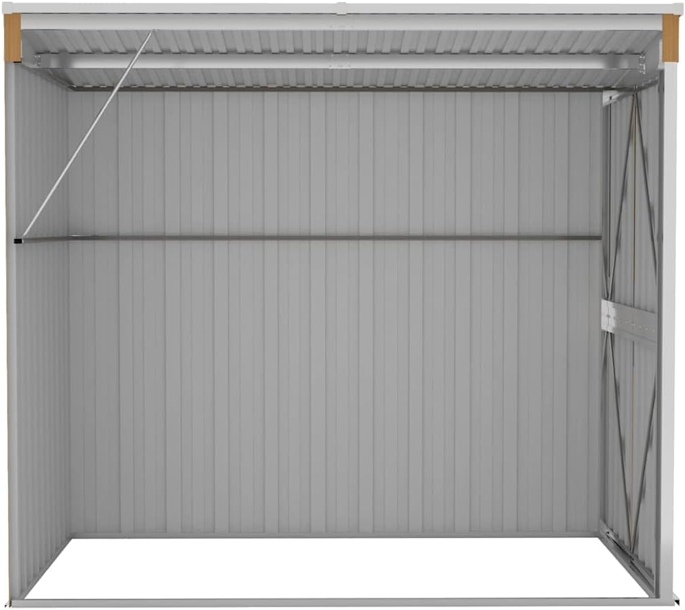 etezen Abri de Jardin Mural Marron 118x194x178 cm Acier galvanisé,Structures extérieures, Cabanes & abris de Jardin,316224