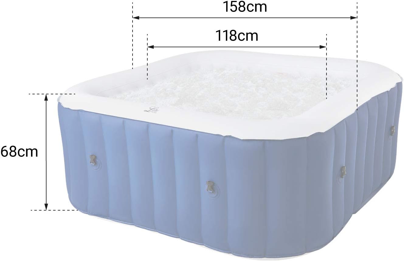 etezen - Spa gonflable Alpine 4 places - carré - confort et relaxation