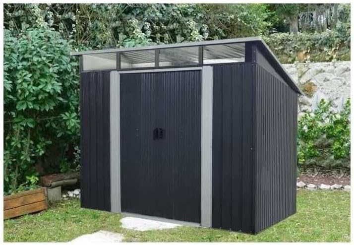etezen Abri de Jardin en métal 4,59m² - 2 Portes coulissantes - Gris Anthracite