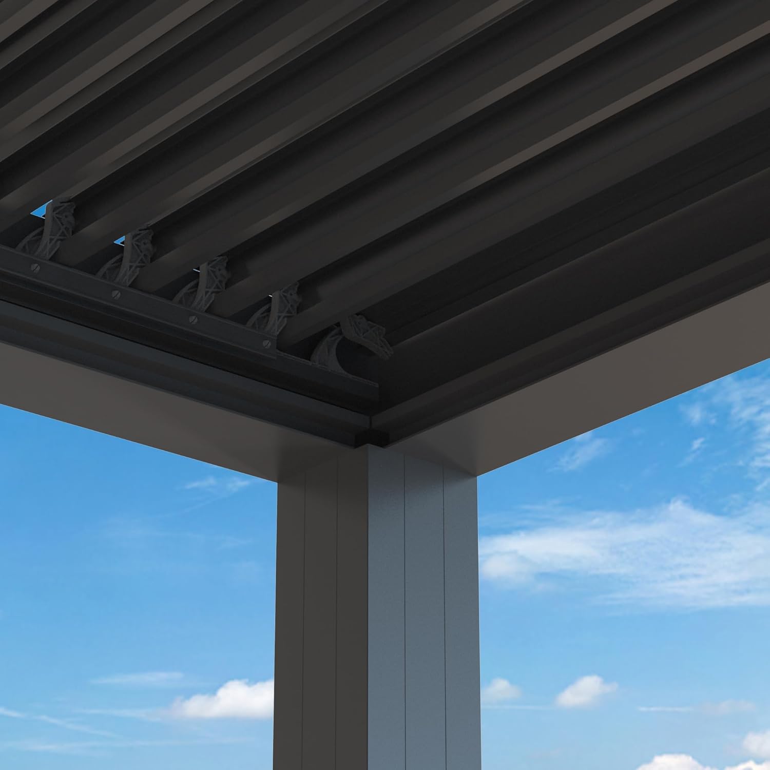 etezen - Pergola bioclimatique - 6x3,68m - éclairage intégré, aluminium, lames orientables