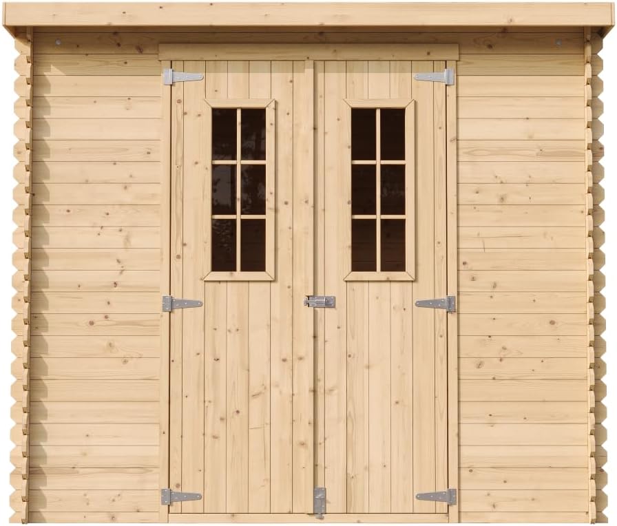 Abri de Jardin en Bois avec Sol TRAITÉ - Stockage extérieur l239xL142xH200cm/2.63 m2 - Petit abri à Outils, Local à vélos - etezen M310C+M310G