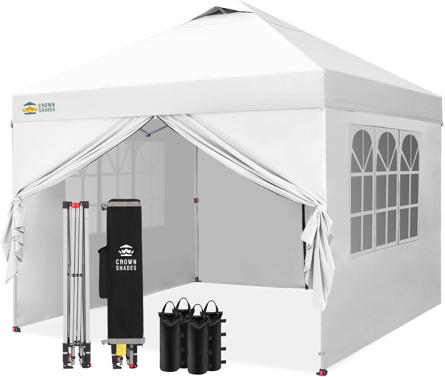 etezen - Tonnelle Pliante - 3x3m - Imperméable, UPF 50+, 4 parois, sacs, blanc