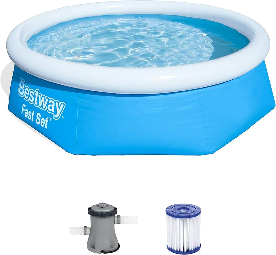 etezen Kit de piscine Bleu 244 x 244 x 66 cm 2300 L 57268
