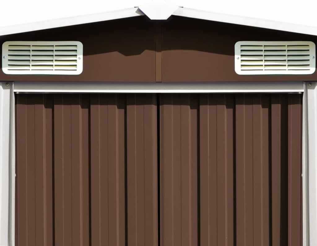 etezen Abri de Jardin 257x489x181 cm Métal Marron,Maison & Jardin, Pelouses & Jardins, Vie en extérieur, Structures extérieures, Cabanes & abris de Jardin, Brun (Poids 105.6KG)