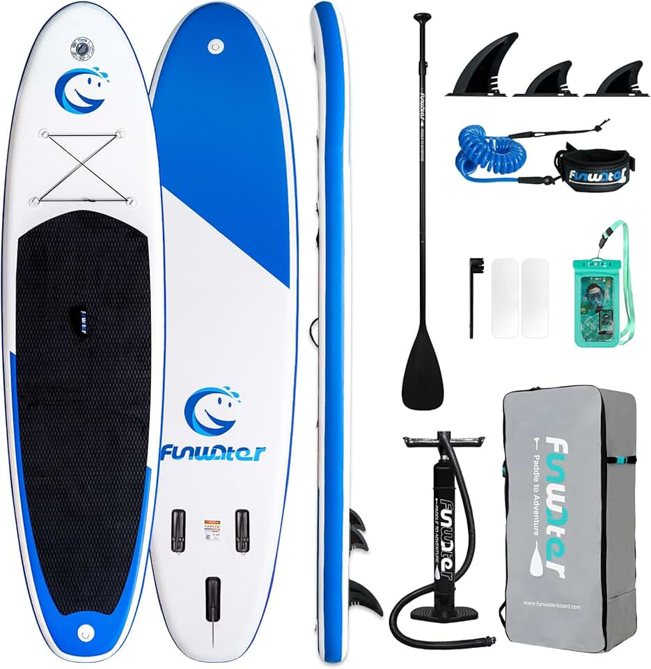 etezen Planche Sup Gonflable Tous Niveaux Idéale Débutants et Famille Plateforme Anti Dérapante EVA Pack Complet avec Pagaie Réglable Pompe et Accessoires
