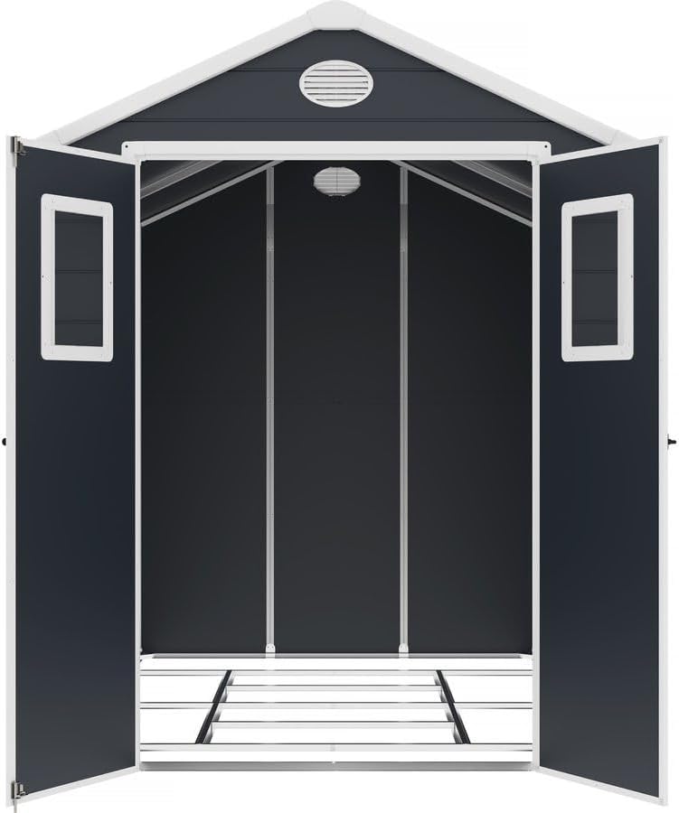 etezen - Abri de Jardin Résine Texas 5.23 m² Anthracite - Ancrages Intérieurs - Antirouille/Anti-UV