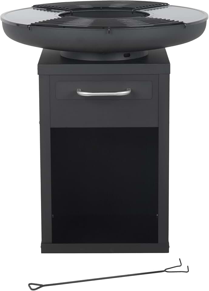 etezen - Grand etezen Plancha - Ø80x92 cm - Fer 42kg, plaques et grilles amovibles